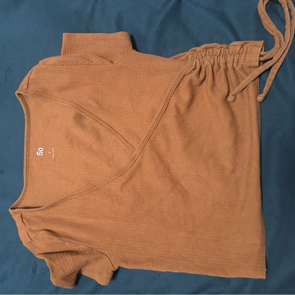 SO Brown Wrap Top
